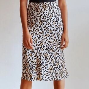 Aritzia Babaton Leopard Print Satin Slip Skirt (Size 6)